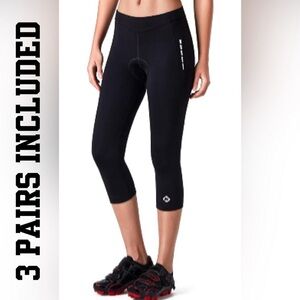 3 Pairs of Women's Naviskin Padded Cycling Tights - Capri Leggings - Size M